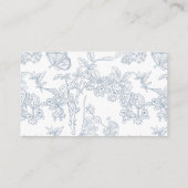 Carte D'accompagnement French Blue Chinoiserie Floral Display Show (Dos)