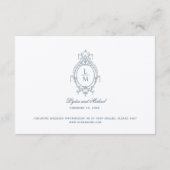 Carte D'accompagnement French Blue Ornat Baroque Détails du Mariage (Dos)