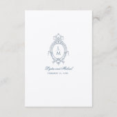 Carte D'accompagnement French Blue Ornat Baroque Détails du Mariage (Dos)