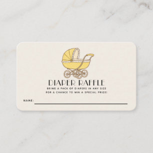 Carte D'accompagnement French Cafe Bébé Jaune Baby Shower Tirage au Sort