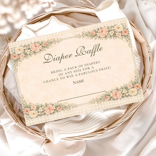 Carte D'accompagnement French Country Rose Arch Diapper Raffle
