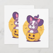 Carte D'accompagnement Frenchie Halloween (Devant / Derrière)