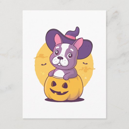 Carte D'accompagnement Frenchie Halloween (Devant)