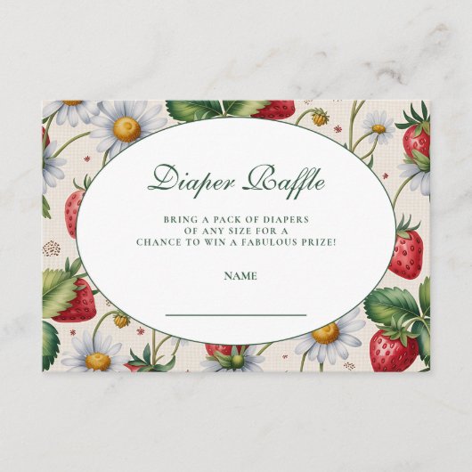 Carte D'accompagnement Fresh Berry Gingham Diapper Raffle (Devant)