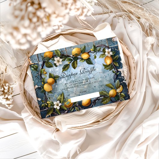 Carte D'accompagnement Fresh Botanical Lemon Diapper Raffle