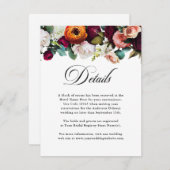 Carte D'accompagnement Fresh Fall Floral Mariage Détails (Devant / Derrière)