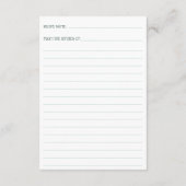 Carte D'accompagnement FRESH OFF THE MARKET Bridal Shower Recipe Request (Dos)