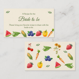 Carte D'accompagnement Fresh off the Market Farm Fête des mariées Recette