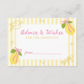 Carte D'accompagnement Freshly Graduated Lemon Graduation Advice Wishes (Devant)