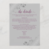 Carte D'accompagnement Frilly Silver Lace Magenta & Grey Détails du Maria (Devant)