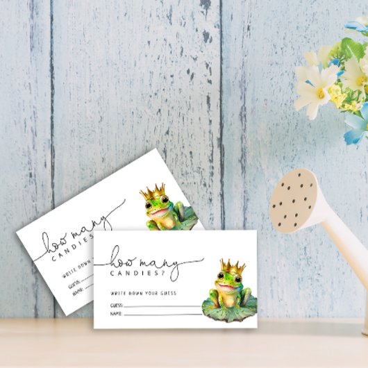 Carte D'accompagnement Frog Prince Devine Combien de bonbons