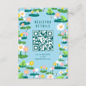 Carte D'accompagnement Frogs & Lily Pads Cute CUSTOM QR CODE BABY SHOWER (Devant)