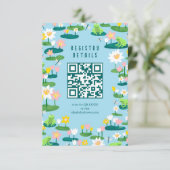 Carte D'accompagnement Frogs & Lily Pads Cute CUSTOM QR CODE BABY SHOWER (Debout devant)