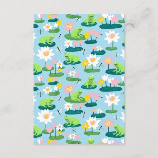 Carte D'accompagnement Frogs & Lily Pads Cute CUSTOM QR CODE BABY SHOWER (Dos)