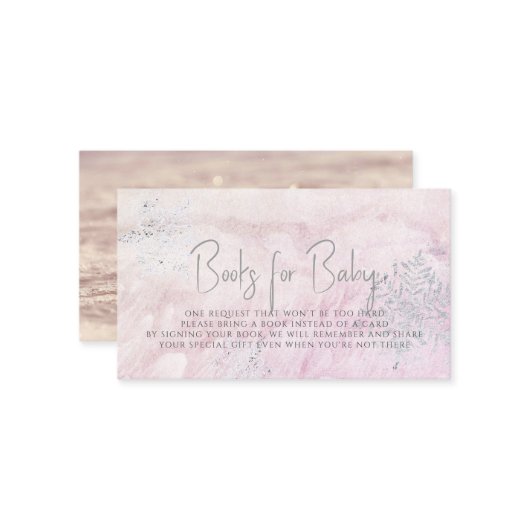 Carte D'accompagnement Froid hiver Flocon de neige rose demande de réserv (Devant/Arrière en situation)