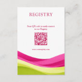 Carte D'accompagnement Fuchsia and Lime Green Registry & Honeymoon Fund (Devant)