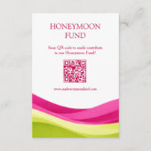 Carte D'accompagnement Fuchsia and Lime Green Registry & Honeymoon Fund (Dos)