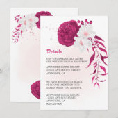 Carte D'accompagnement fuchsia extraordinaire et florale blanche (Devant / Derrière)