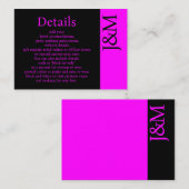 Carte D'accompagnement Fuchsia Hot Pink Magenta Enclosure Details Card (Devant / Derrière)