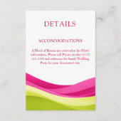 Carte D'accompagnement Fuchsia & Lime Green Modern Wedding Details (Dos)