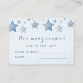 Carte D'accompagnement Fun Blue Candy Guesser Baby shower Étoiles de jeu (Devant)