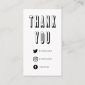 Carte D'accompagnement Fun bold 3D merci les médias sociaux blancs et noi (Devant)