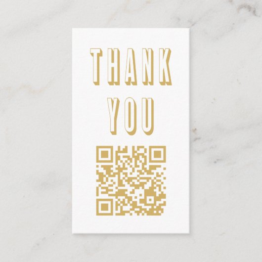 Carte D'accompagnement Fun bold grand merci or code QR (Devant)