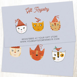 Carte D'accompagnement Fun Kitty Cat Baby shower Cadeau Registre