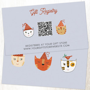 Carte D'accompagnement Fun Kitty Chat Baby shower Cadeau Registre des cad