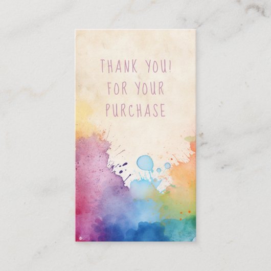 Carte D'accompagnement Fun paint splashes merci (Devant)