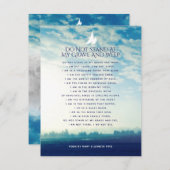 Carte D'accompagnement Funérailles dans la mémoire amoureuse nuages prièr (Devant / Derrière)