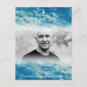 Carte D'accompagnement Funérailles dans la mémoire amoureuse nuages prièr (Dos)