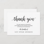 Carte D'accompagnement Funeral Thank You Note Card Bereavement, Noir (Devant / Derrière)