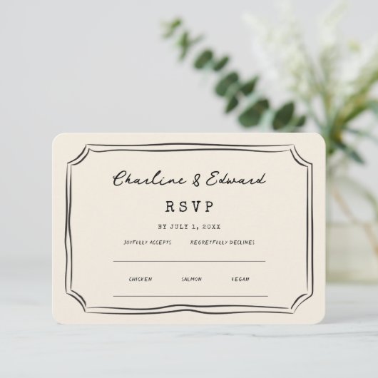 Carte D'accompagnement Funky Drawing Wedding Website | RSVP QR (Debout devant)