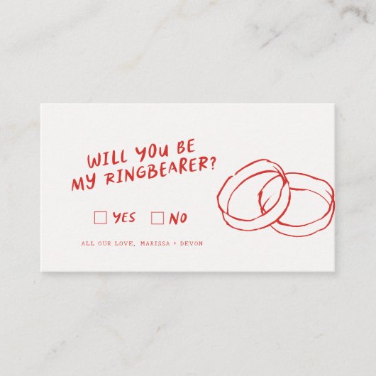 Carte D'accompagnement Funky Retro | Seras-Tu Mon Porte-Alliance (Devant)