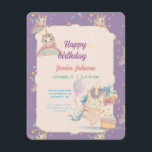 Carte D'accompagnement Funny Birthday Unicorn<br><div class="desc">Unicorne,  anniversaire de fille,  arc-en-ciel,  violet,  magique,  petit anniversaire de licorne,  joli anniversaire de licorne,  licorne aquarelle,  couleurs pastel,  drôle</div>