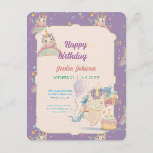 Carte D'accompagnement Funny Birthday Unicorn