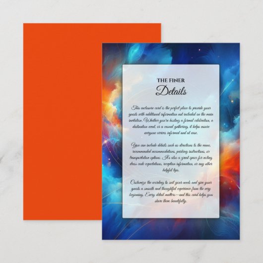Carte D'accompagnement Fusion Starlight de Feu et de Glace Mariage (Devant / Derrière)