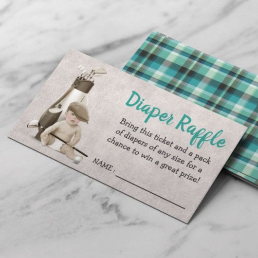 Carte D'accompagnement Futur Baby shower de golf de Golfer Déchets Raffle