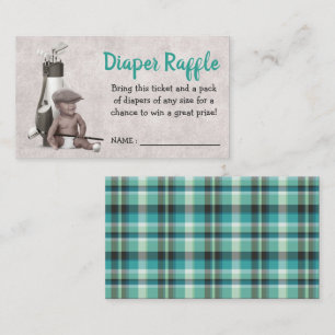 Carte D'accompagnement Futur Golfer Golf Baby shower noir Déchets Raffle
