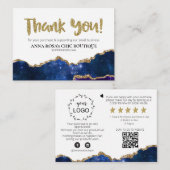 Carte D'accompagnement *~* Galaxy AGATE QR Logo MERCI Review AP8 (Devant / Derrière)