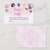 Carte D'accompagnement Galaxy Pink Gold Space Baby shower Diaper Raffle (Devant / Derrière)