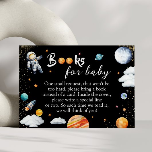 Carte D'accompagnement Galaxy Rocket Books for Baby Black Space Shower
