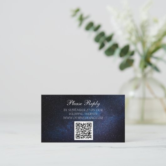 Carte D'accompagnement Galaxy Stars Celestial Starry Mariage de nuit (Debout devant)