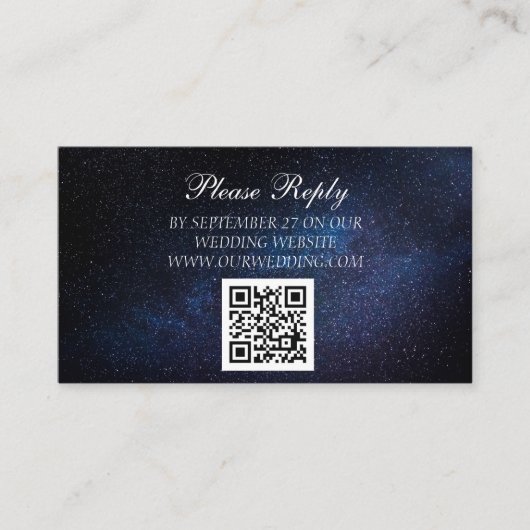 Carte D'accompagnement Galaxy Stars Celestial Starry Mariage de nuit (Devant)