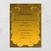 Carte D'accompagnement Galded Grandeur Wedding Détails de la réception (Devant)