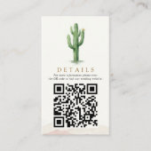 Carte D'accompagnement Gamme de mariage désert aquarelle Code QR (Devant)