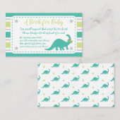 Carte D'accompagnement Garçon Baby shower Mint Dinosaur Apportez Une Cart (Devant / Derrière)