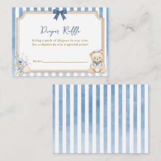 Carte D'accompagnement Garçon Marin Ours Couche Enchère Baby Shower