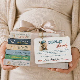 Carte D'accompagnement Garçon Ourson Baseball Cadeau Non Emballé Baby Sho